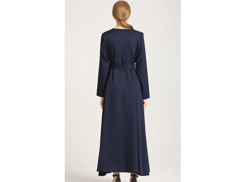 Women's  Palatial Attached Pleated Pannel Detailing Abaya