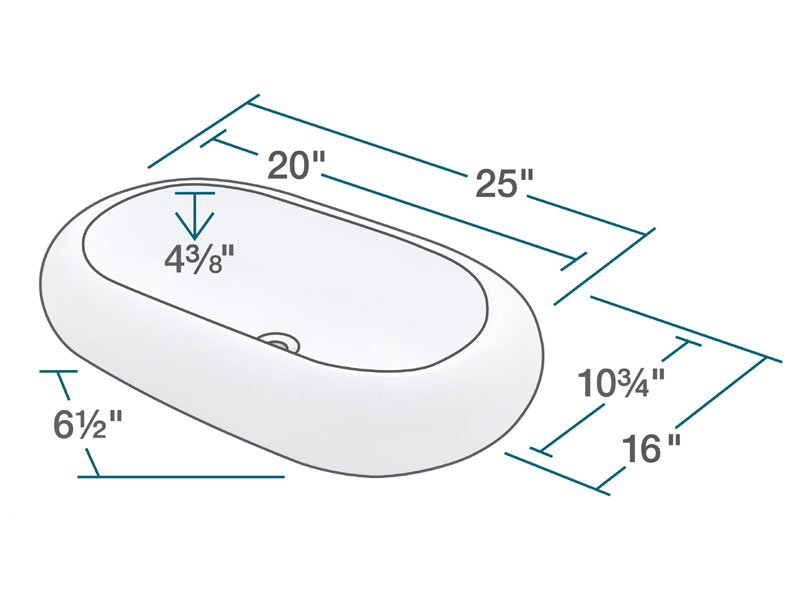 Pillow Top Porcelain Vessel Sink - Fits 27