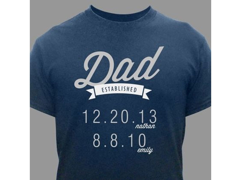 Personalized Established Dad T-Shirt For Men And Women