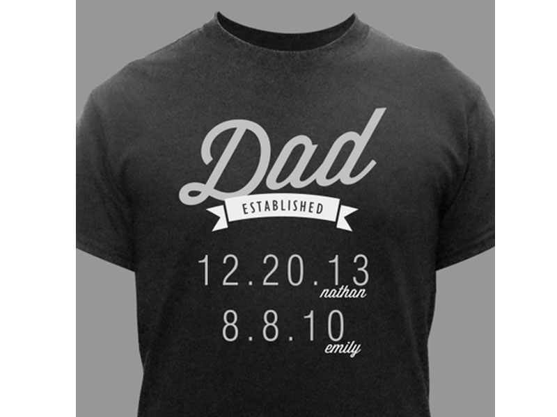 Personalized Established Dad T-Shirt For Men And Women