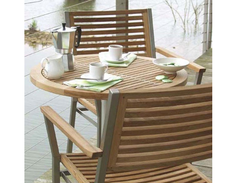 Barlow Tyrie Equinox Round Stainless Steel And Teak Bistro Table