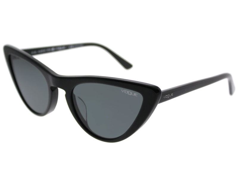 Vogue Vo Cat Eye Black Sunglasses With Grey Lens For Women