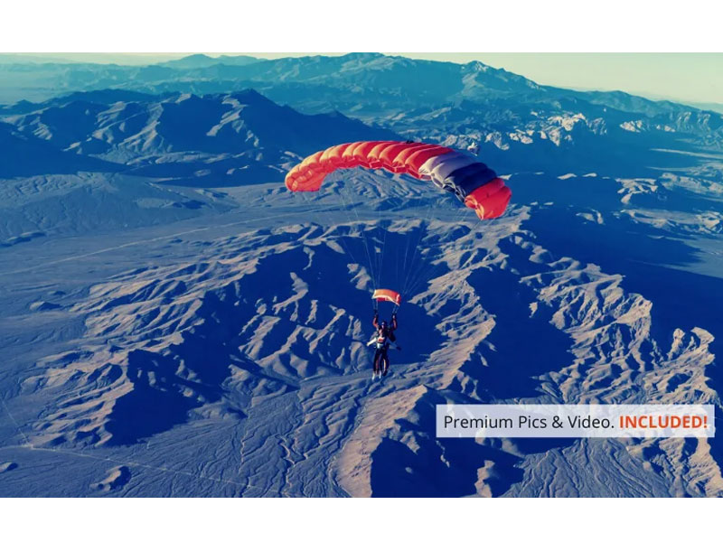 Las Vegas Tandem Skydive Premium Access with Photos & Video Tour Package