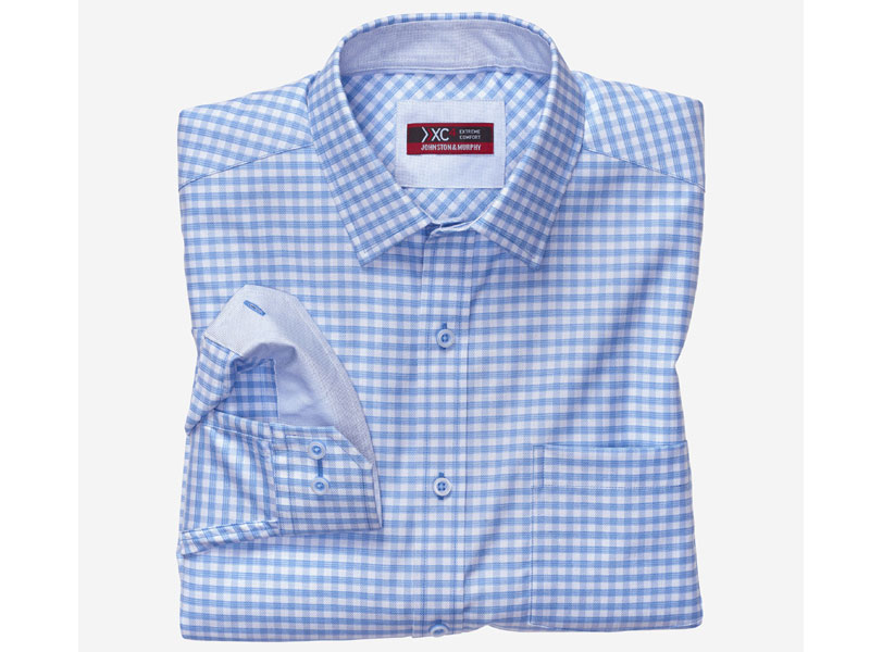 Johnston & Murphy Men's Xc4 Tonal Grid Check Point Collar Shirt