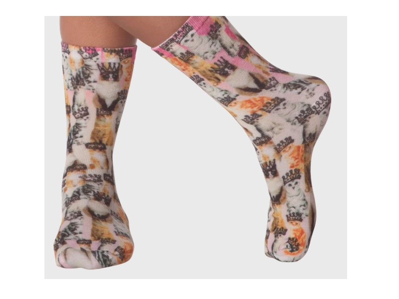 K. Bell Socks Women's Cats & Tiaras Crew Socks 