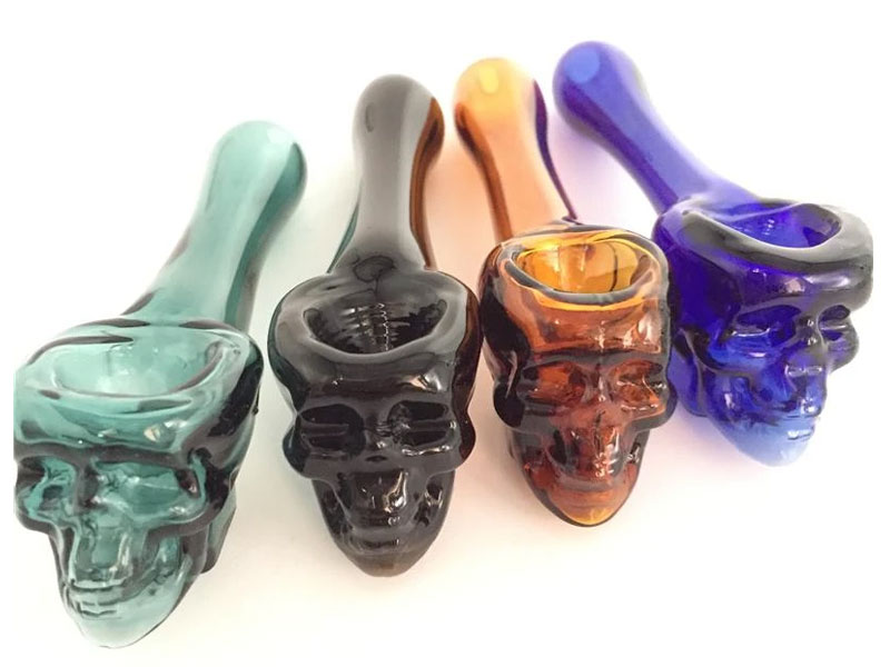 Glass Skull Hand Pipe