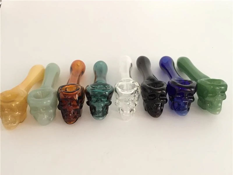 Glass Skull Hand Pipe