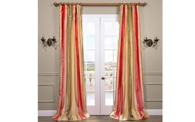 Bellevue Silk Taffeta Stripe Curtain