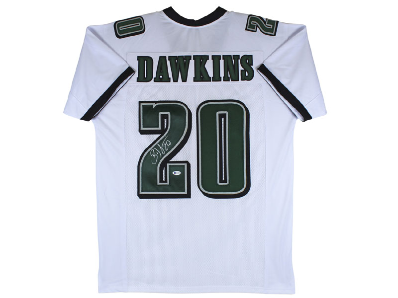 Press Pass Collectibles Brian Dawkins Authentic Signed White Pro T-Shirt