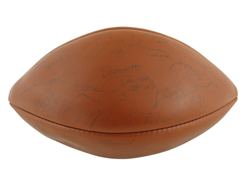 Steelers (50) Floyd Lipps Dawson Woodson Thigpen Signed Nfl Football BAS