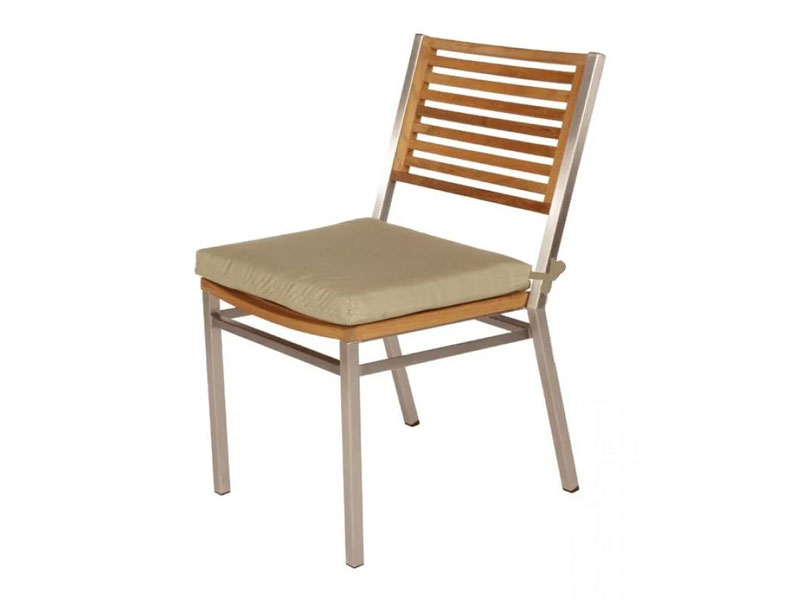 Barlow Tyrie Equinox Stacking Stainless Steel And Teak Side Chair