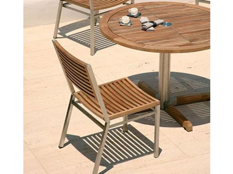 Barlow Tyrie Equinox Stacking Stainless Steel And Teak Side Chair