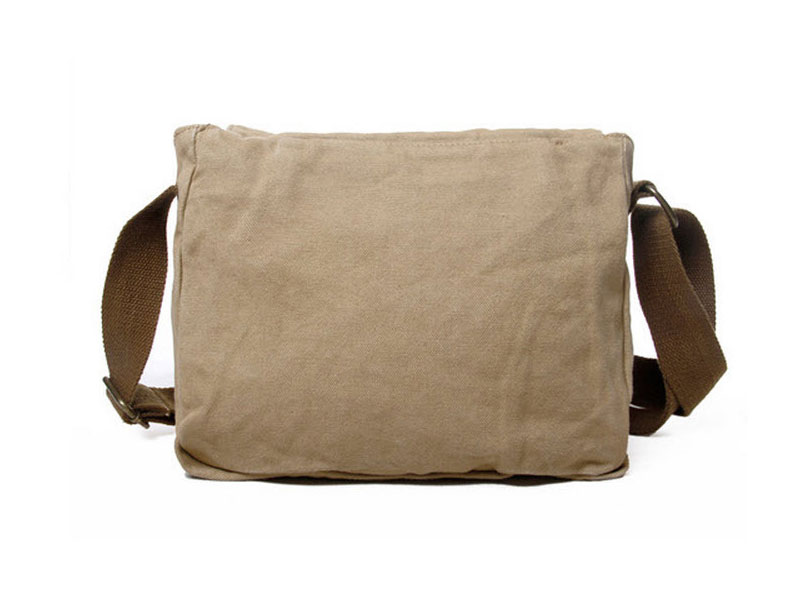 Virginland City Satchel Compact Canvas Messenger Bag Khaki Tan