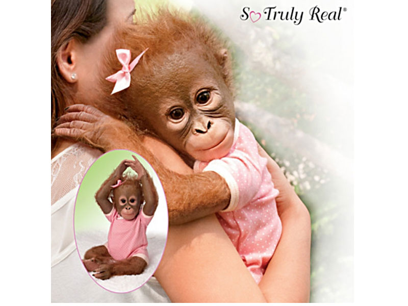 Annabelle's Hugs Lifelike Baby Monkey Doll By Ina Volprich