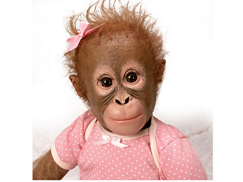 Annabelle's Hugs Lifelike Baby Monkey Doll By Ina Volprich