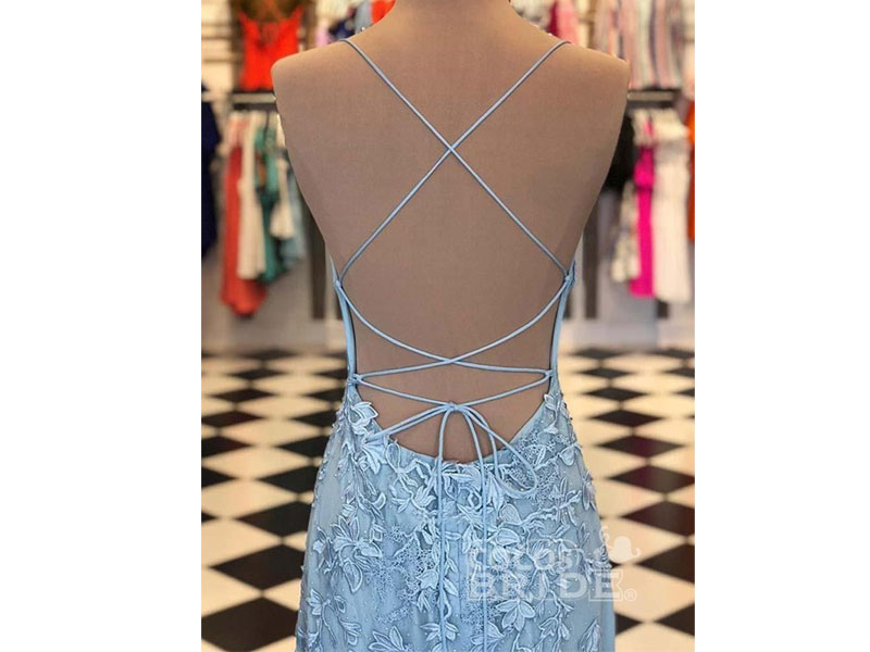 Women's Baby Blue Mermaid Prom Dresses