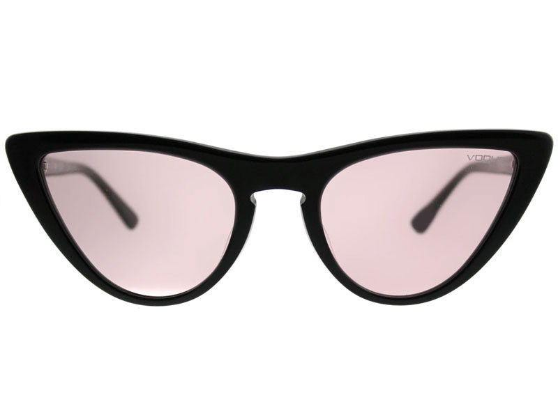 Women's Vogue VO Cat-Eye Plastic Black Sunglasses With Pink Lens