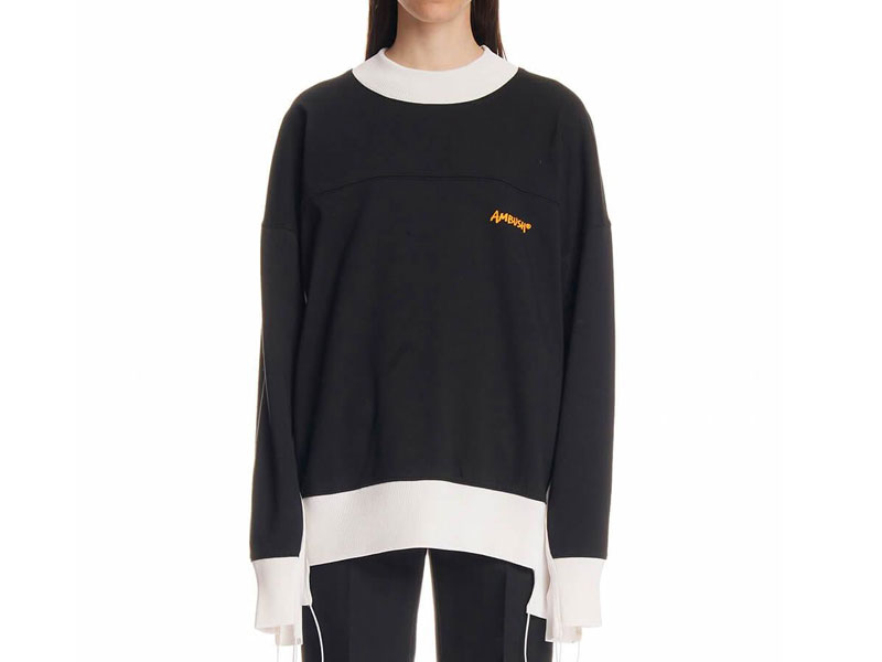 Ambush Panel Fleece Sweatshirt Black For Men And Women