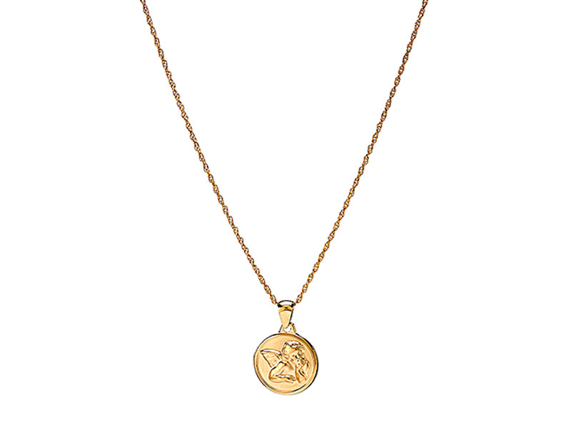 Women's 10kt.Yellow Gold Cherub Pendant On Gold Chain