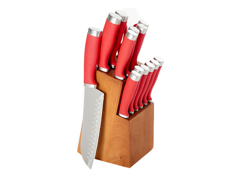 Healthy Living Walnut Block 15pc Cutlery Set