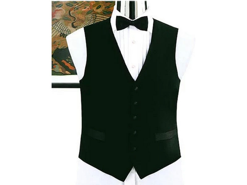 100% Wool Full Back Tuxedo Vest Men's Wool Tuxedo Vest And Tie Set
