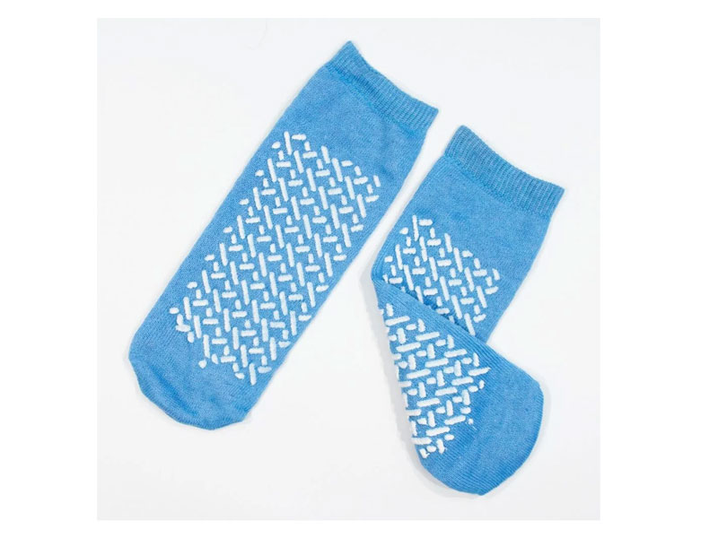 Dynarex Double Sided Slipper Socks Large Sky Blue Case of 48