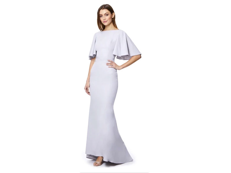 Women's Adora Maxi Dress with Bell Sleeves and Open Back