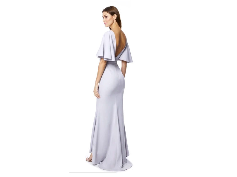 Women's Adora Maxi Dress with Bell Sleeves and Open Back