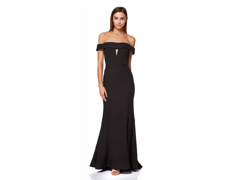 Women's Aja Bardot Maxi Dress With Fishtail Train