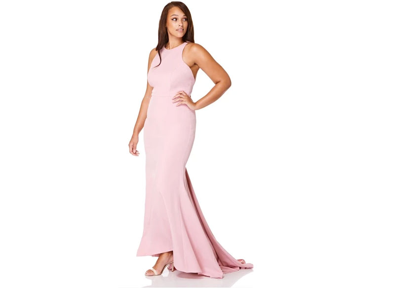 Women's Aspen Fishtail Maxi Dress with Button Back Detail