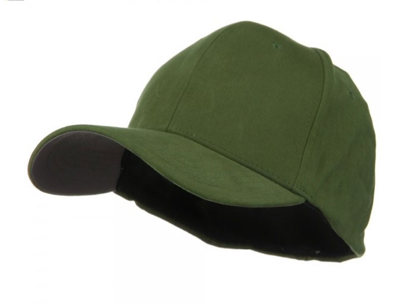 Structured Brushed Twill Flexible Big Size Cap Olive