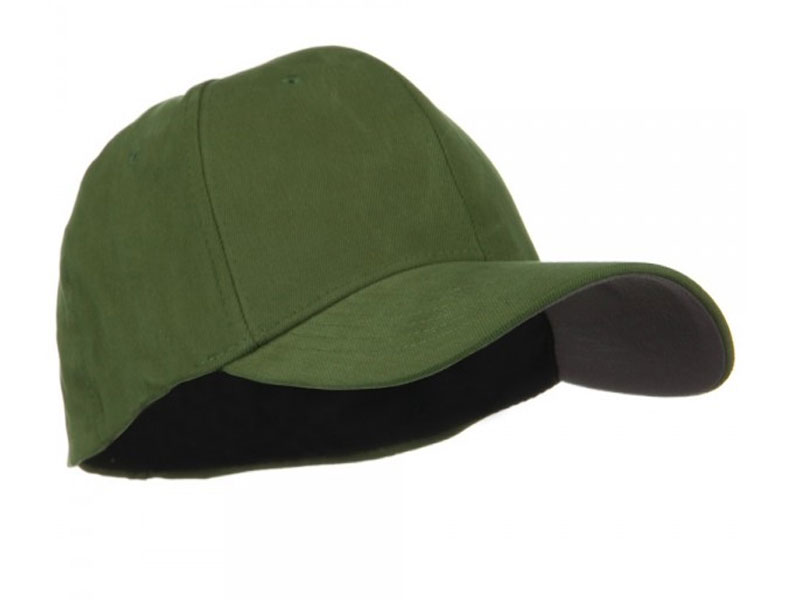 Structured Brushed Twill Flexible Big Size Cap Olive