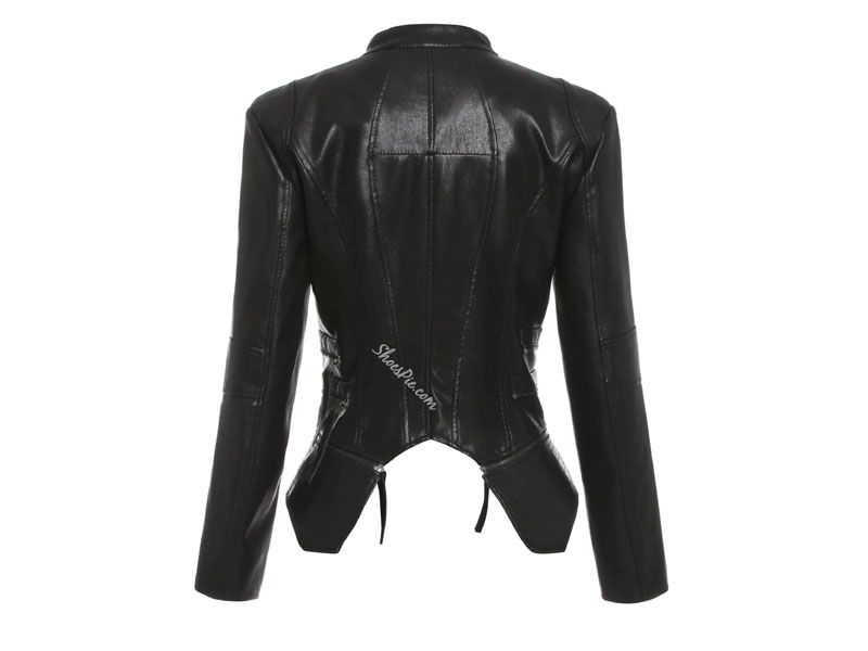 Women's PU Zipper Short PU Jacket