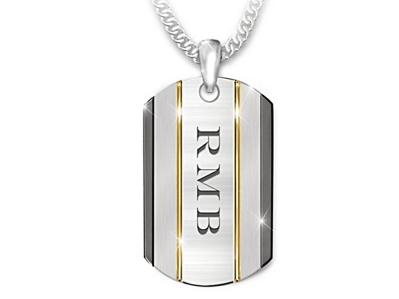 The Strength Of My Grandson Dog Tag Necklace With Initials