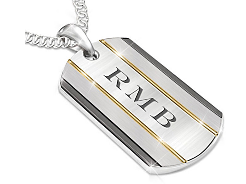 The Strength Of My Grandson Dog Tag Necklace With Initials