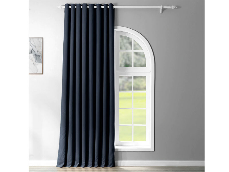 Navy Blue Grommet Extra Wide Blackout Room Darkening Curtain