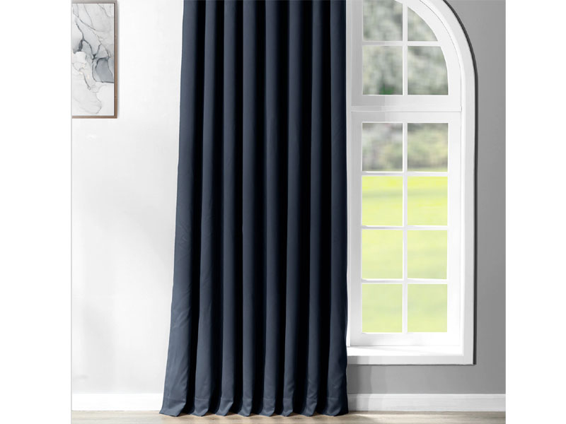 Navy Blue Grommet Extra Wide Blackout Room Darkening Curtain