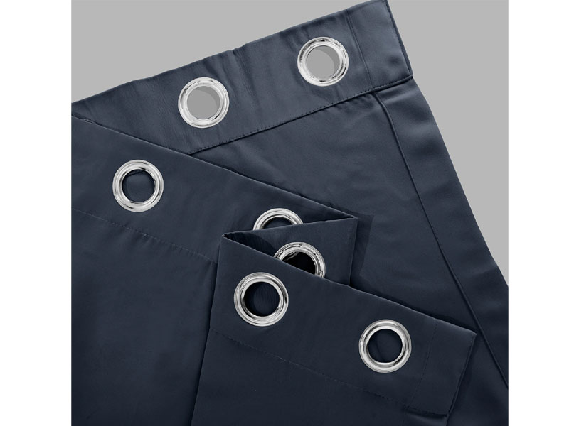 Navy Blue Grommet Extra Wide Blackout Room Darkening Curtain