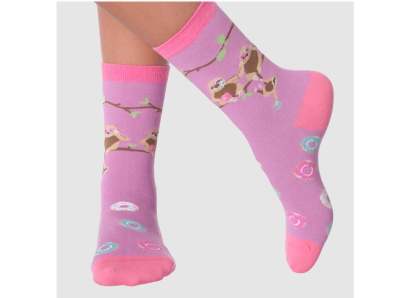 K. Bell Socks Women's Sloths & Donuts Crew Socks