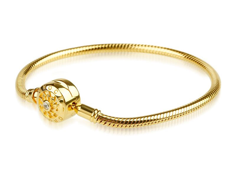 Women's 18K Gold Plated Classic 925 Sterling Silver Bracelet