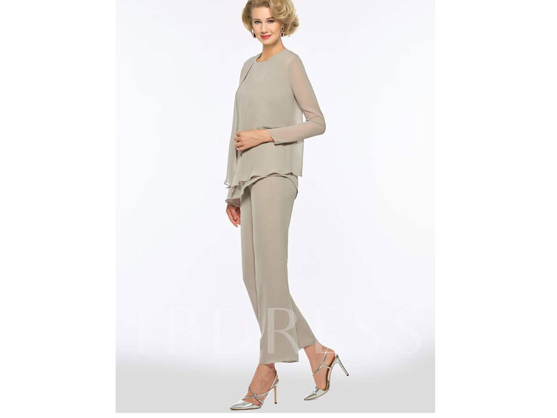Women's 3 Pieces Mother of the Bride Pantsuits with Long Sleeve Jacket
