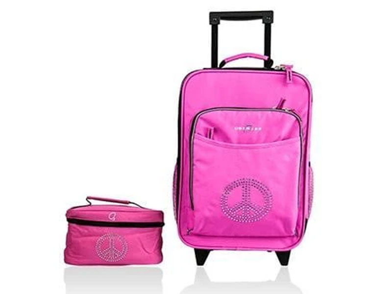 Obersee Kids Luggage 2 Piece Set Child Carry-on Upright Rolling Suitcase