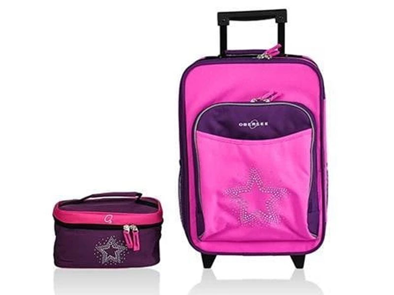 Obersee Kids Luggage 2 Piece Set Child Carry-on Upright Rolling Suitcase