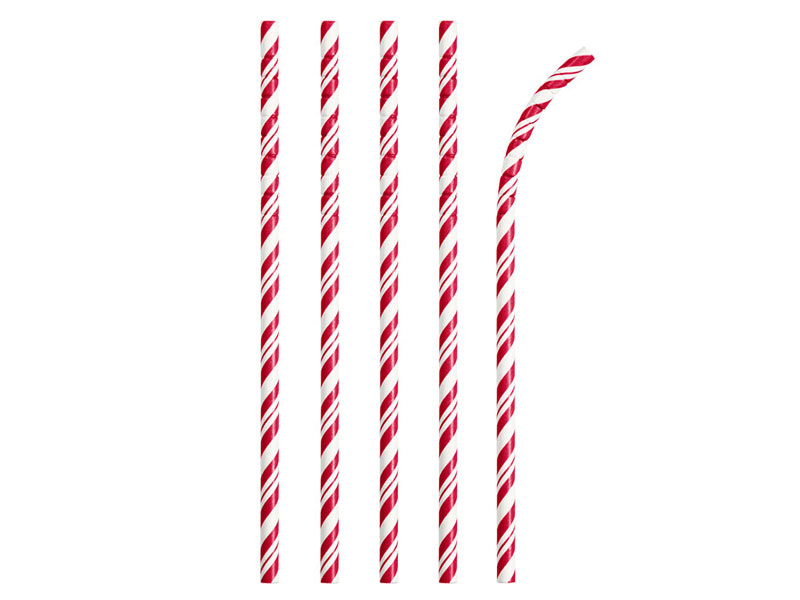 Classic Red and White Striped Flex Paper Straws 144 ct