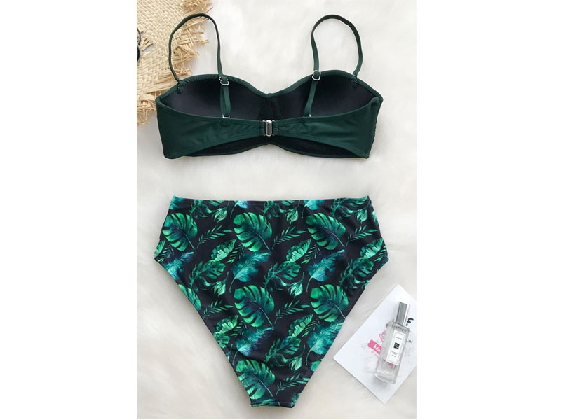 Women's Full Of Green Print Bikini Set