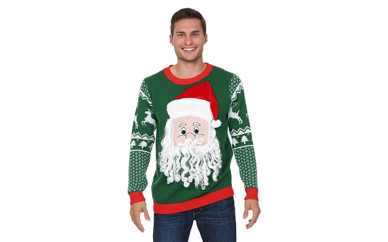 3D Santa Face Ugly Chritmas Sweater