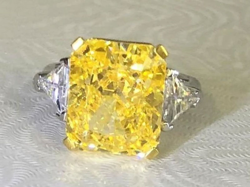 Women's 12CT Radiant Diamond Veneer Cubic Zirconia Sterling Ring