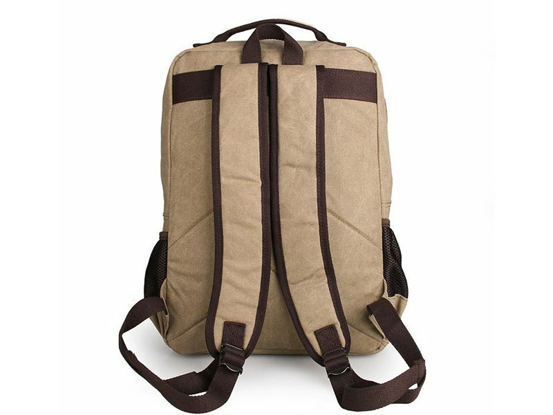 Duisburg Vintage Canvas School & Hiking Backpack Khaki Tan