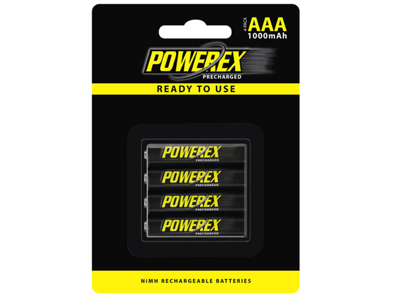 PowerEx PreCharged AAA Batteries (4-Pack) 1000mAh Ultra Low Self-Discharge