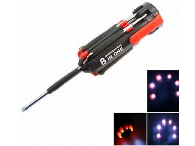 Multi-head Screwdriver with LED Light
